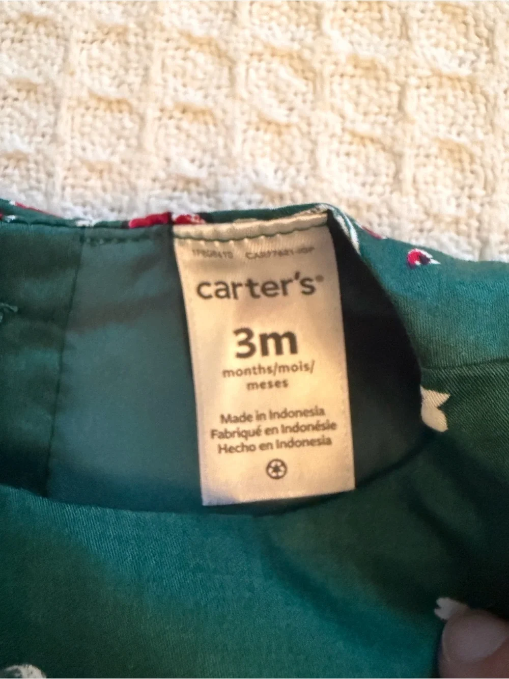 Carter's Girl’s Teal Floral Dress With Solid Matching Bottoms Size 3 Month NWT